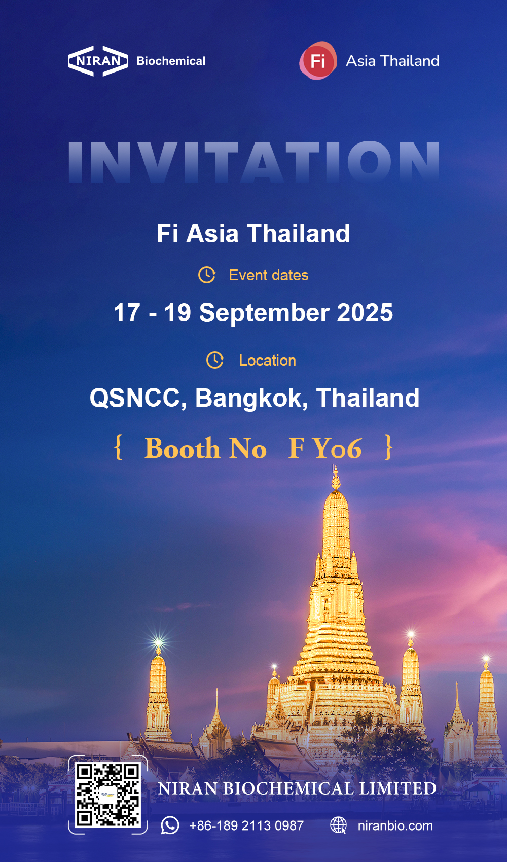 Niranbio at Fi Asia 2025 in Bangkok, Thailand